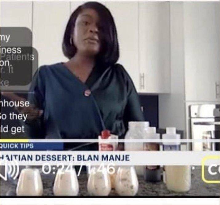 Quick Tips TV segment on the Haitian dessert blan manje