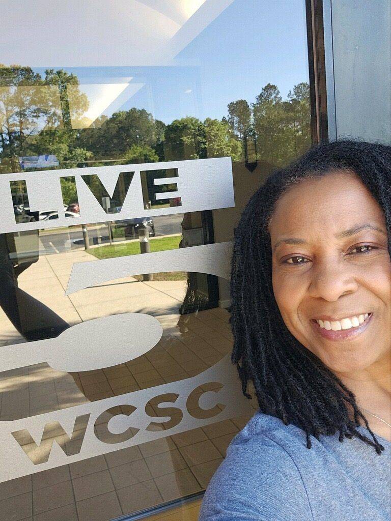 Client outside the WCSC Live 5 studio doors